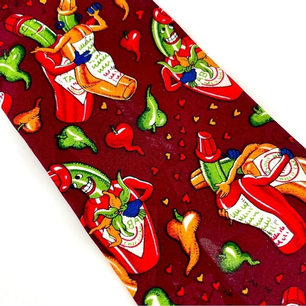 100% Silk Spicy Peppers Tabasco Neck Tie